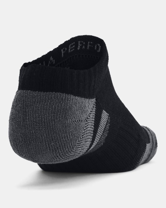 Lot de 3 paires de chaussettes invisibles en coton UA Performance unisexes, Black, pdpMainDesktop image number 2